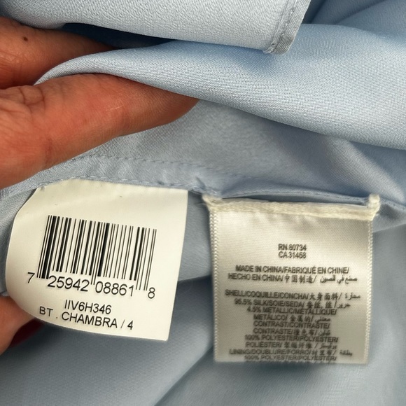 BCBG MAXAZRIA Silk HALTER MAXI LONG GOWN Watercolor BLUE TONES Size 4 - Picture 9 of 14